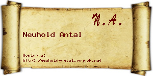 Neuhold Antal névjegykártya